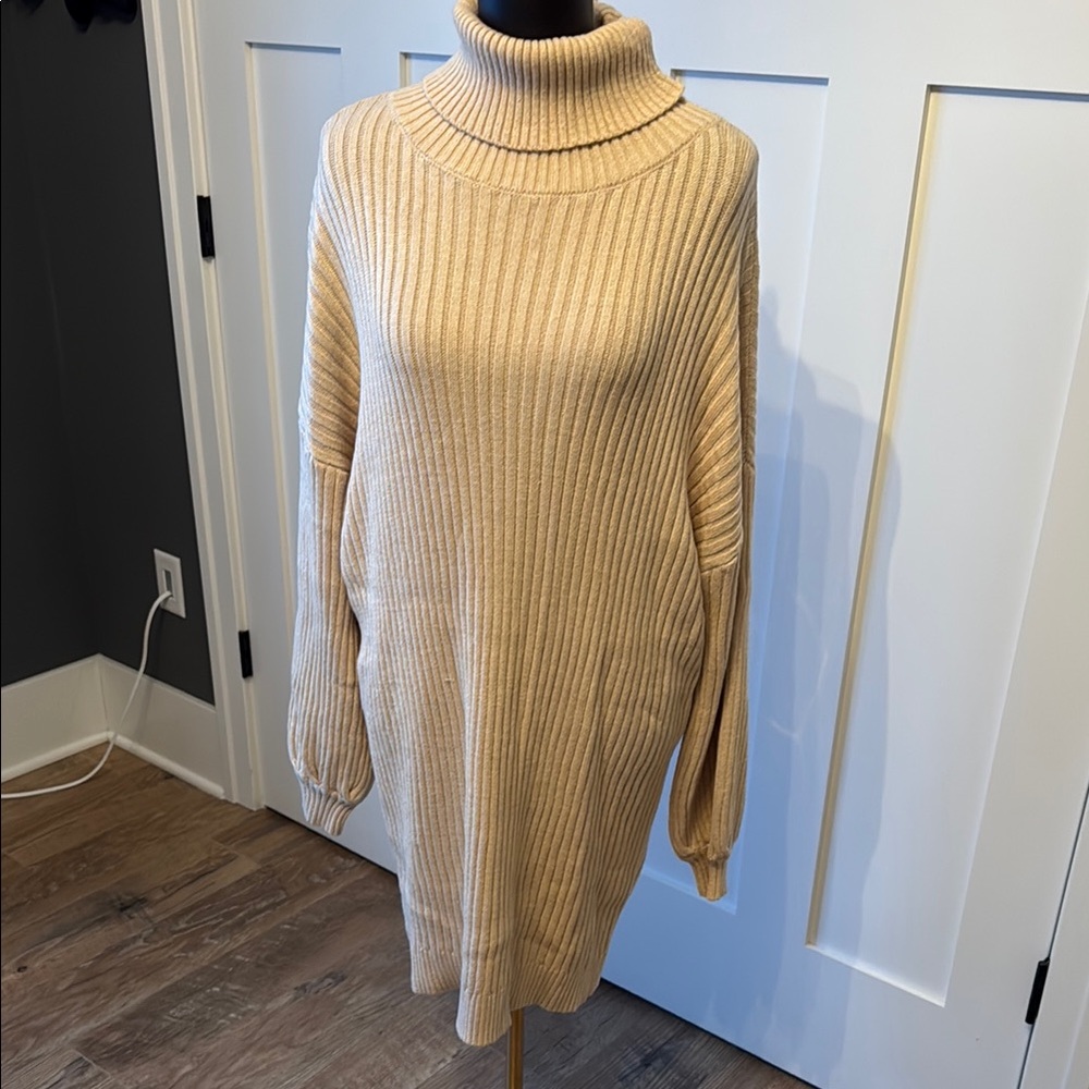 Elegant Tan Turtleneck Sweater
